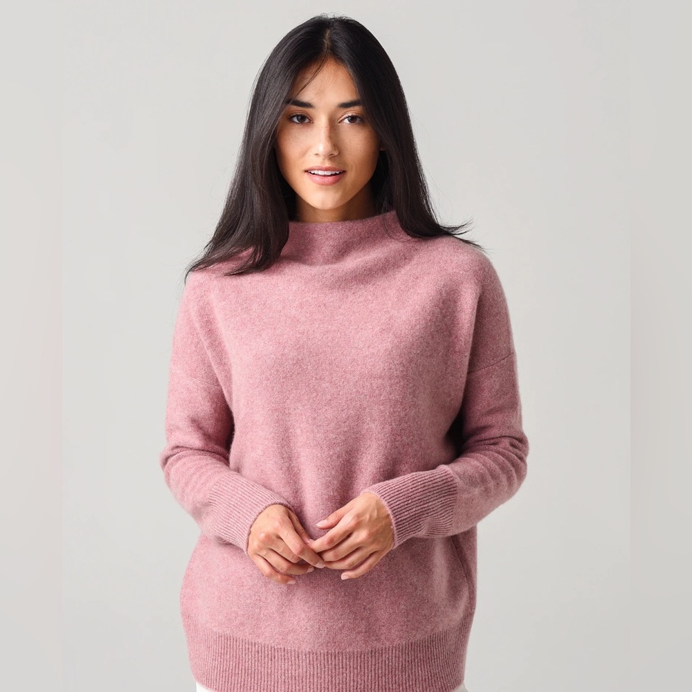 Vince 100% cashmere funnel neck sweater orchid